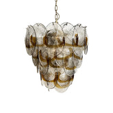 Mazzega Murano Transparent Amber Glasses Chandelier 20.5"
